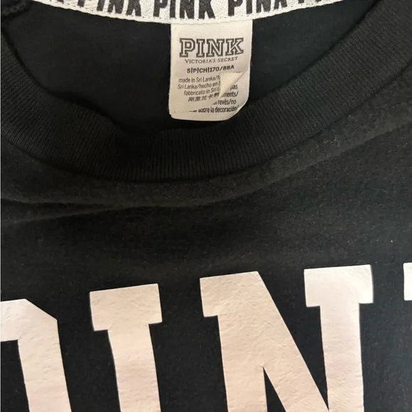 PINK Victoria's Secret Black Tee with White Logo small - Picture 3 of 4